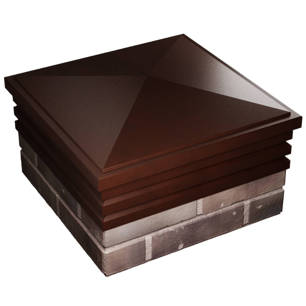 Колпак Zking Бона ХайТек Коричневый на столб 2х2 кирпича (513х513мм) в Улан-Удэ фото