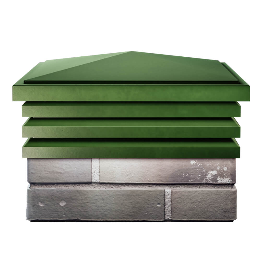 Колпак Zking Бона ХайТек Зеленый на столб 1.5х1.5 кирпича (385х385мм) Улан-Удэ фото