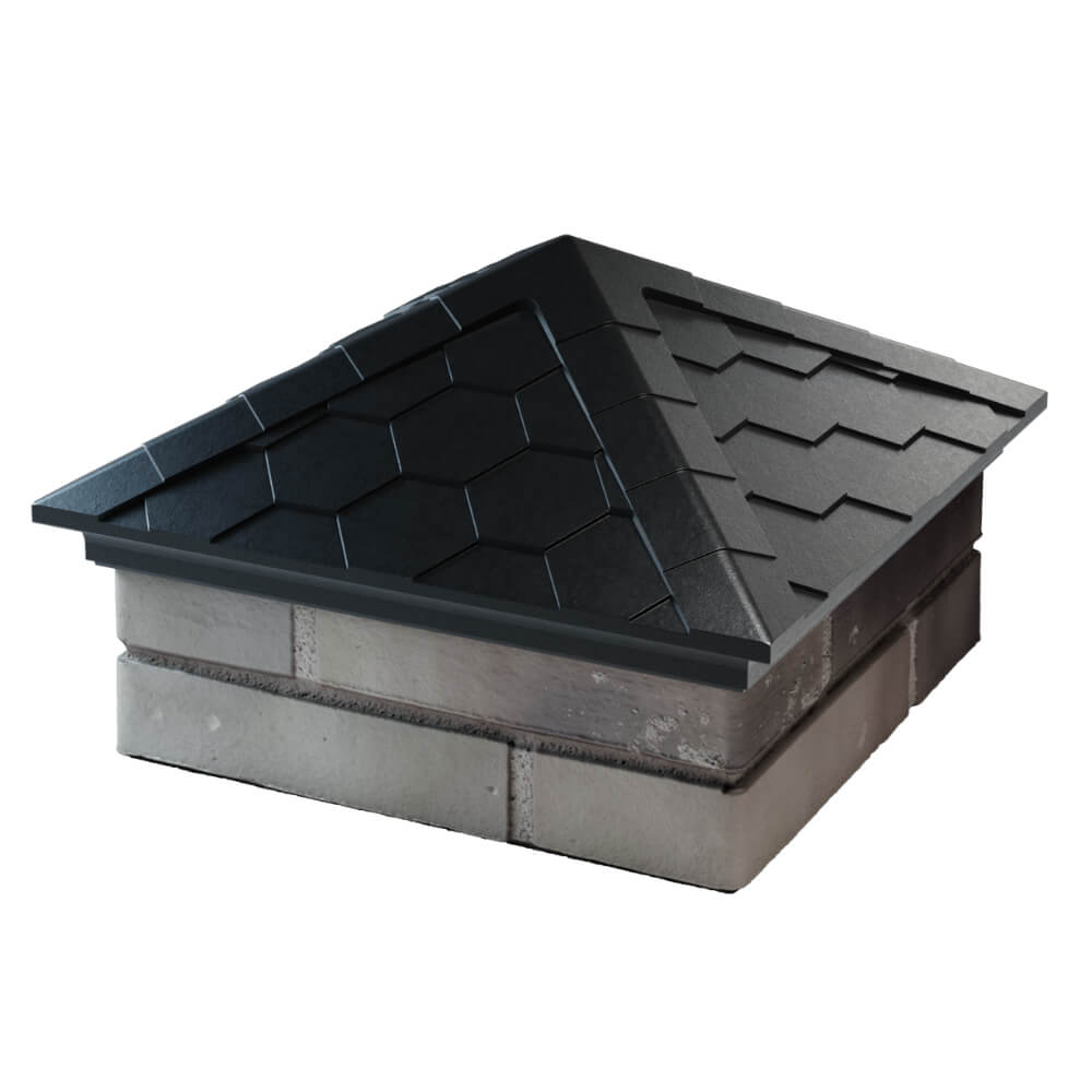 Колпак Zking Эверест Черный на столб 1.5х1.5 кирпича (390х390мм) в Улан-Удэ фото