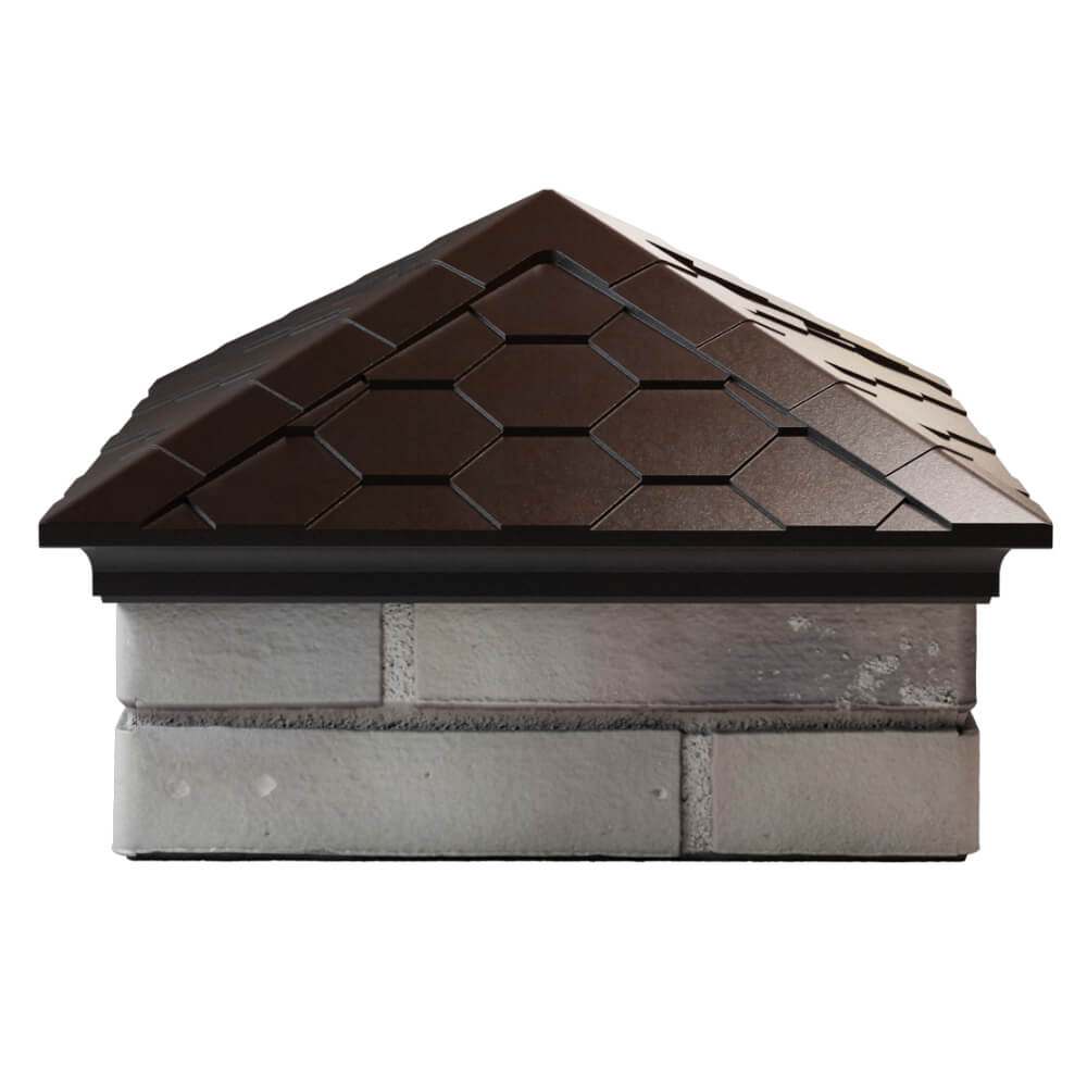 Колпак Zking Эверест Коричневый на столб 1.5х1.5 кирпича (390х390мм) Улан-Удэ фото