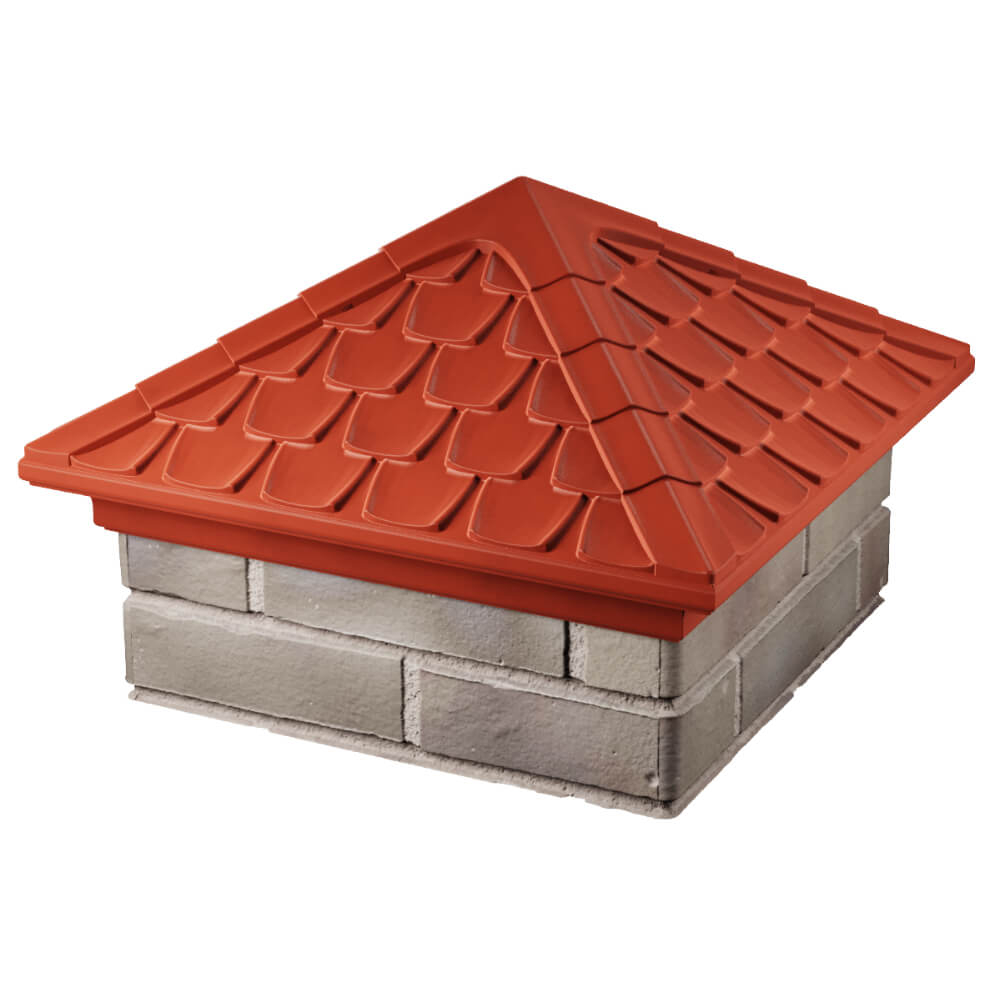 Колпак Zking Эльбрус Красный на столб 1.5х1.5 кирпича (385х385мм) в Улан-Удэ фото