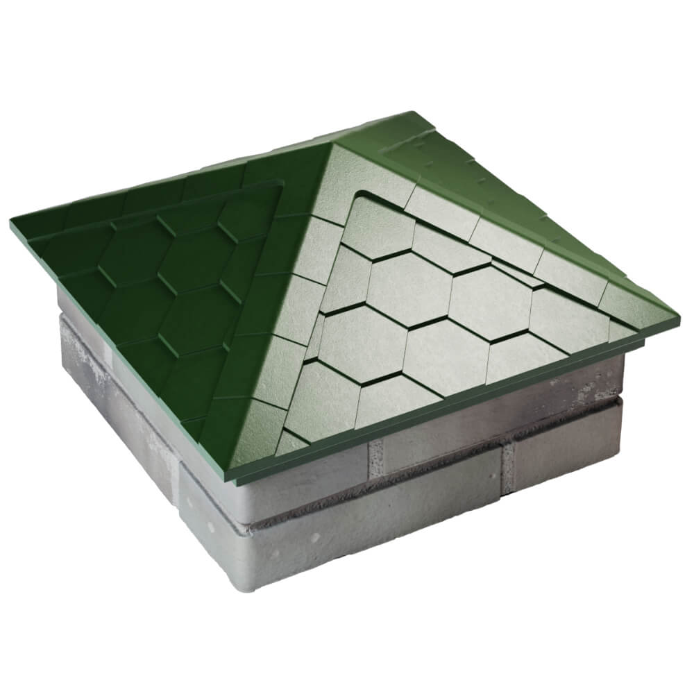 Колпак Zking Эверест Зеленый на столб 1.5х1.5 кирпича (390х390мм) в Улан-Удэ фото