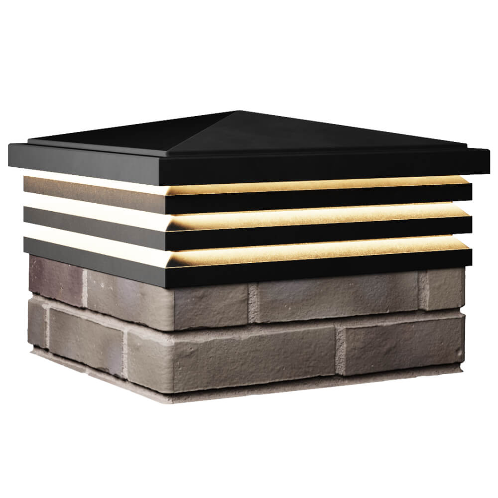 Колпак Zking Бона ХайТек Черный на столб 1.5х1.5 кирпича (385х385мм) с подсветкой в Улан-Удэ фото