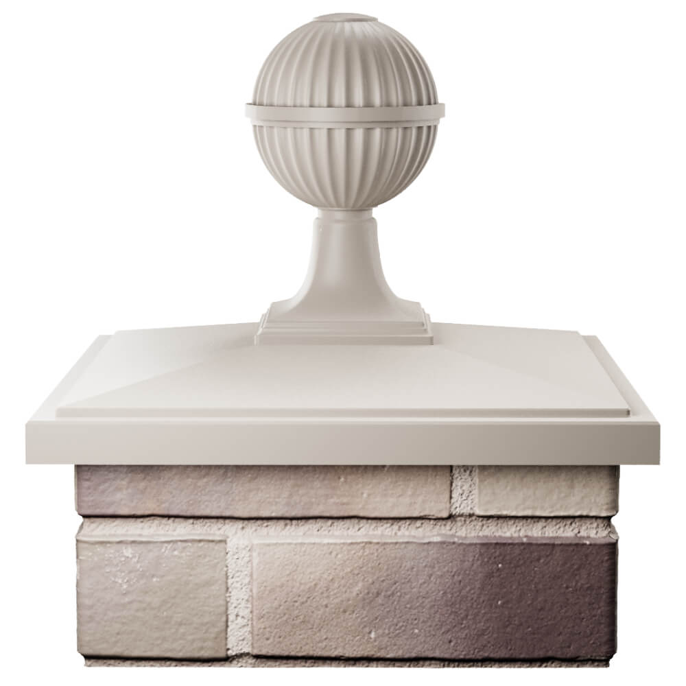 Колпак Zking БонаМоно Бежевый с шаром на столб 1.5х1.5 кирпича (385х385, 400х400мм) в сборе Улан-Удэ фото