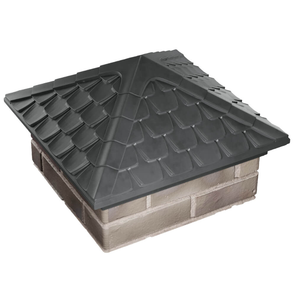 Колпак Zking Эльбрус Серый на столб 1.5х1.5 кирпича (385х385мм) в Улан-Удэ фото