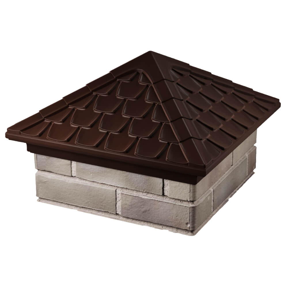 Колпак Zking Эльбрус Коричневый на столб 1.5х1.5 кирпича (385х385мм) в Улан-Удэ фото