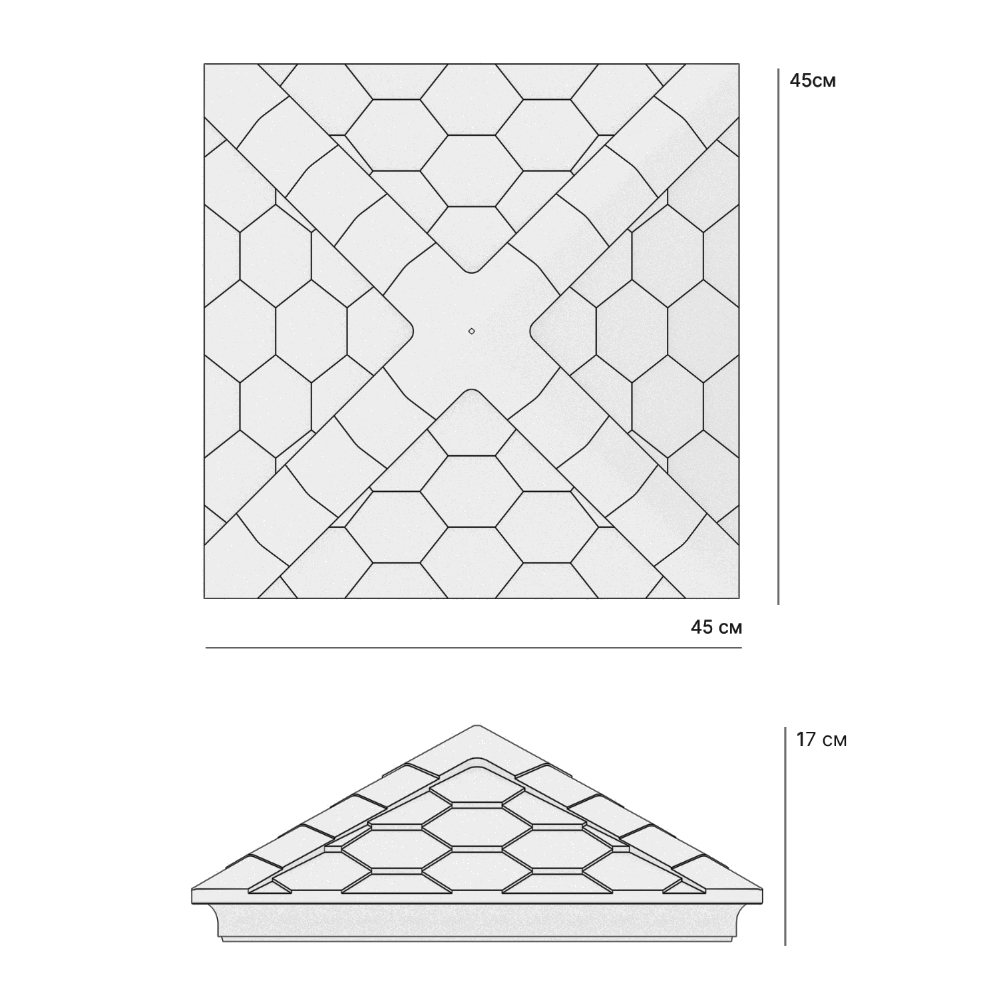 Колпак Zking Эверест Черный на столб 1.5х1.5 кирпича (390х390мм) в Улан-Удэ фото