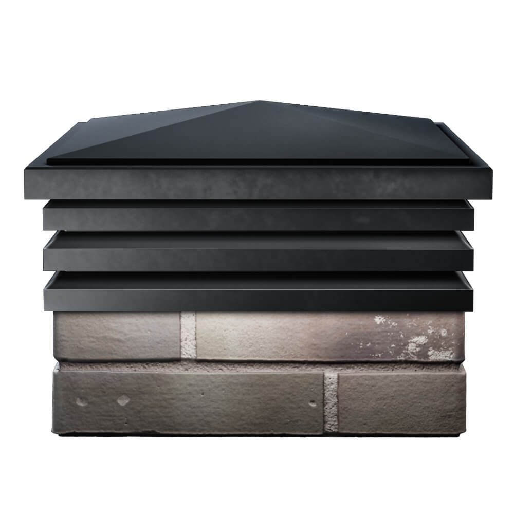 Колпак Zking Бона ХайТек Черный на столб 1.5х1.5 кирпича (385х385мм) Улан-Удэ фото