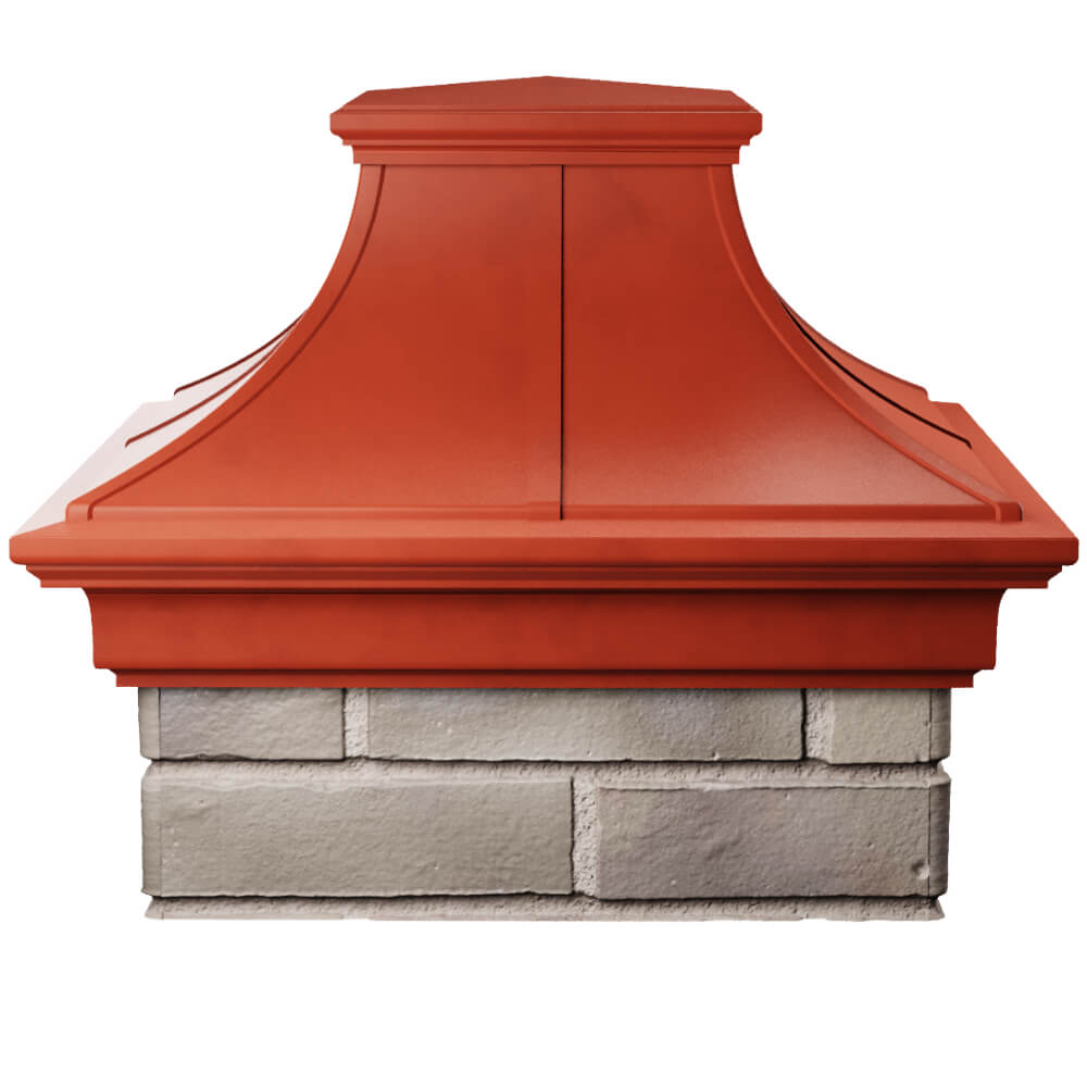 Колпак Zking Монблан Премиум Красный на столб 1.5х1.5 кирпича (385х385мм) Улан-Удэ фото