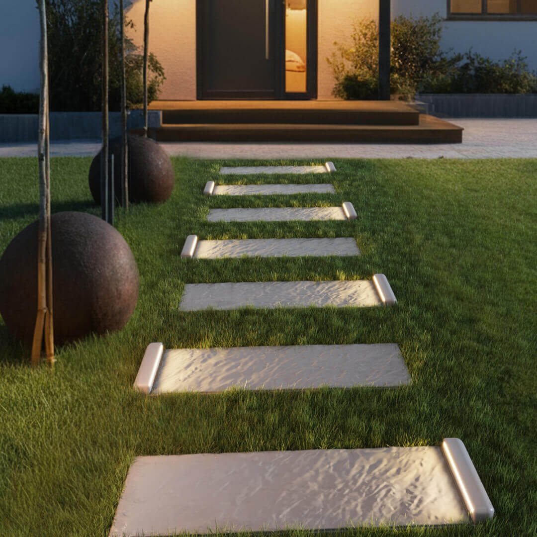 LED Светильник для шаговой плиты STONE Светлая Галька 330х75х98мм в Улан-Удэ фото