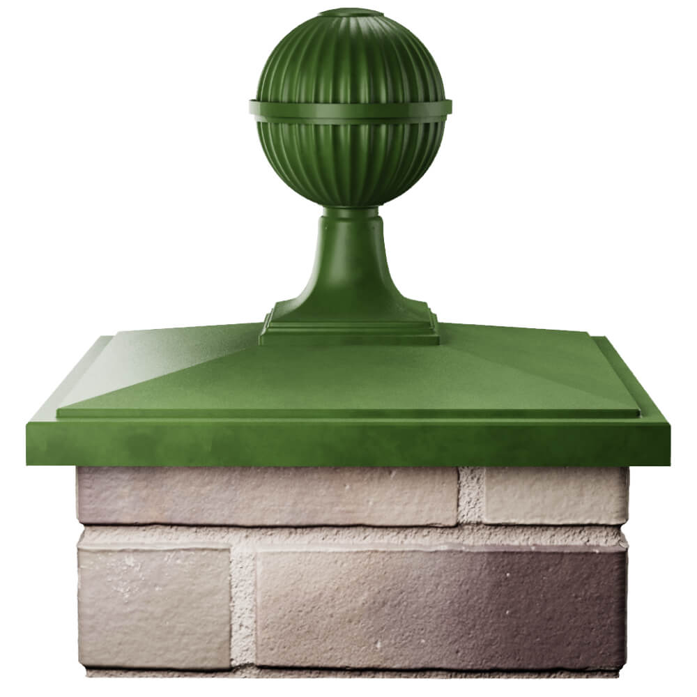 Колпак Zking БонаМоно Зеленый с шаром на столб 1.5х1.5 кирпича (385х385, 400х400мм) в сборе Улан-Удэ фото