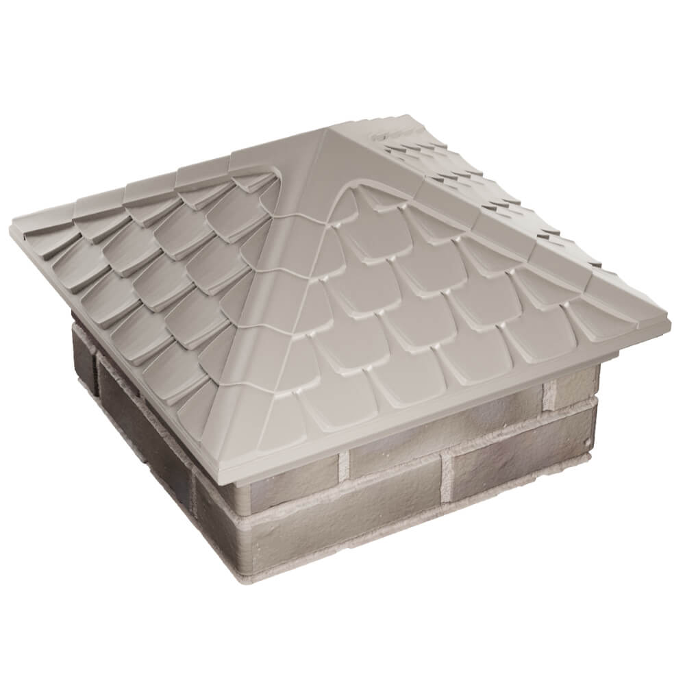 Колпак Zking Эльбрус Бежевый на столб 1.5х1.5 кирпича (385х385мм) в Улан-Удэ фото