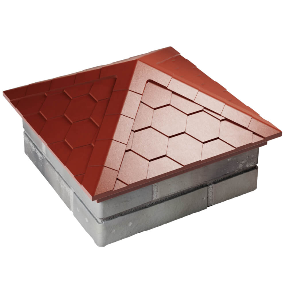 Колпак Zking Эверест Красный на столб 1.5х1.5 кирпича (390х390мм) в Улан-Удэ фото