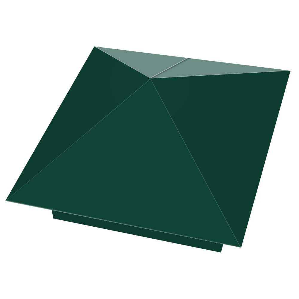 Колпак металлический 390х390мм RAL6005 Зеленый Мох заборный Улан-Удэ фото