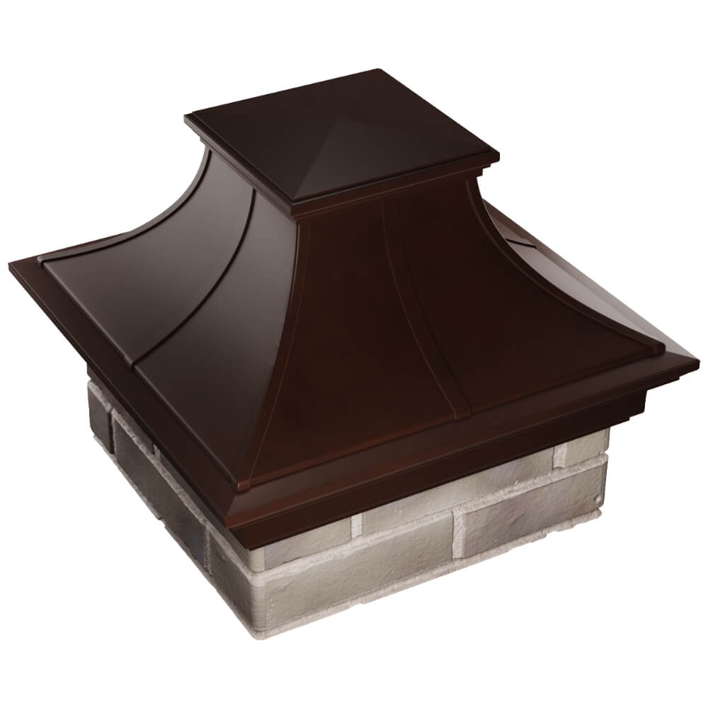 Колпак Zking Монблан Премиум Коричневый на столб 1.5х1.5 кирпича (385х385мм) в Улан-Удэ фото