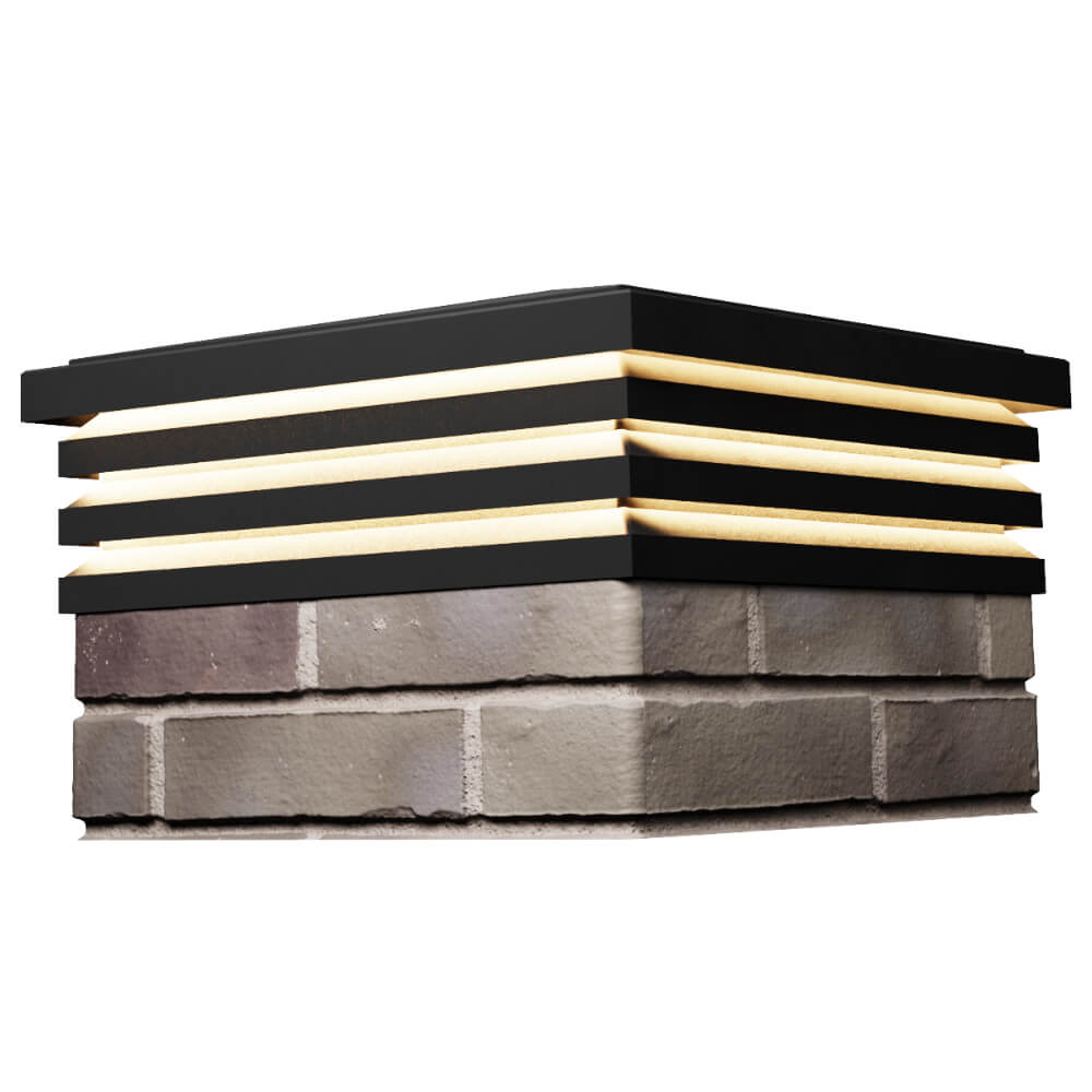 Колпак Zking Бона ХайТек Черный на столб 1.5х1.5 кирпича (385х385мм) с подсветкой в Улан-Удэ фото