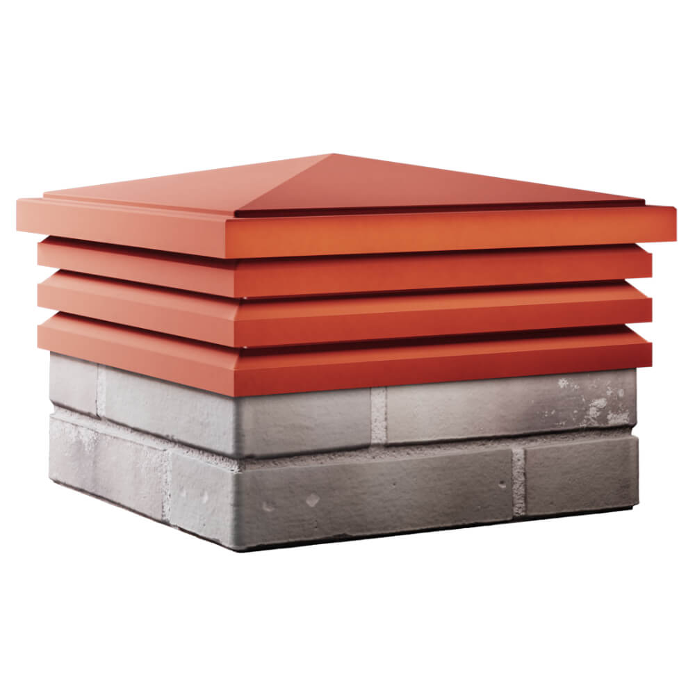 Колпак Zking Бона ХайТек Красный на столб 1.5х1.5 кирпича (385х385мм) в Улан-Удэ фото