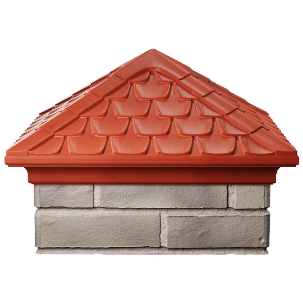 Колпак Zking Эльбрус Красный на столб 1.5х1.5 кирпича (385х385мм) Улан-Удэ фото