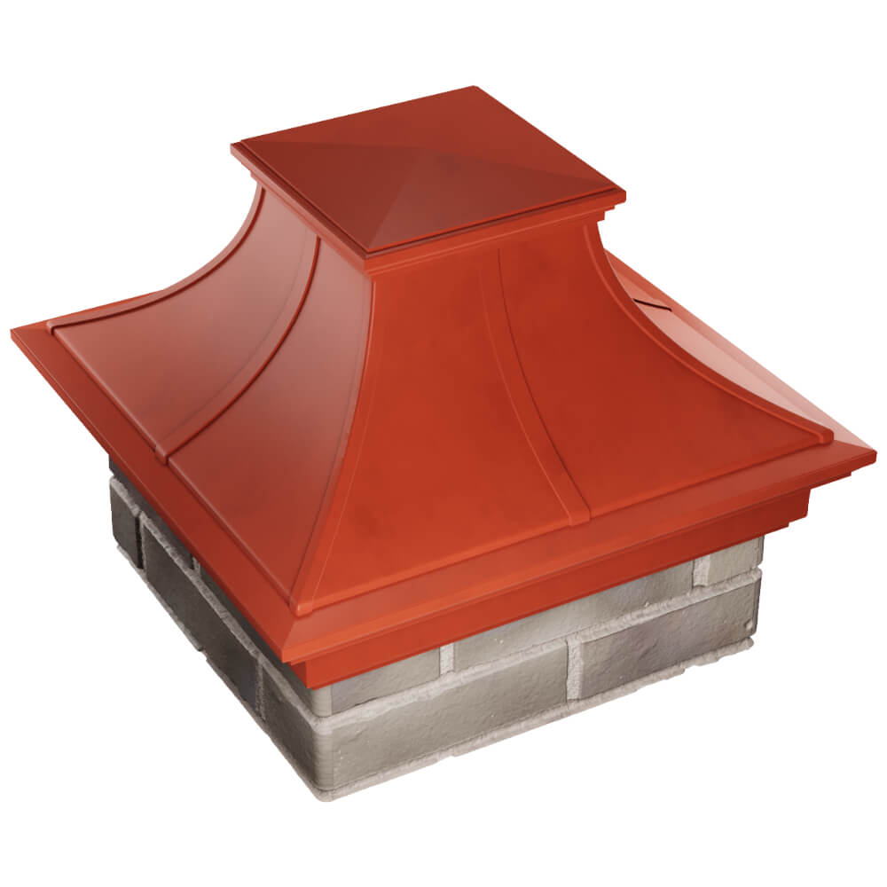 Колпак Zking Монблан Премиум Красный на столб 1.5х1.5 кирпича (385х385мм) в Улан-Удэ фото