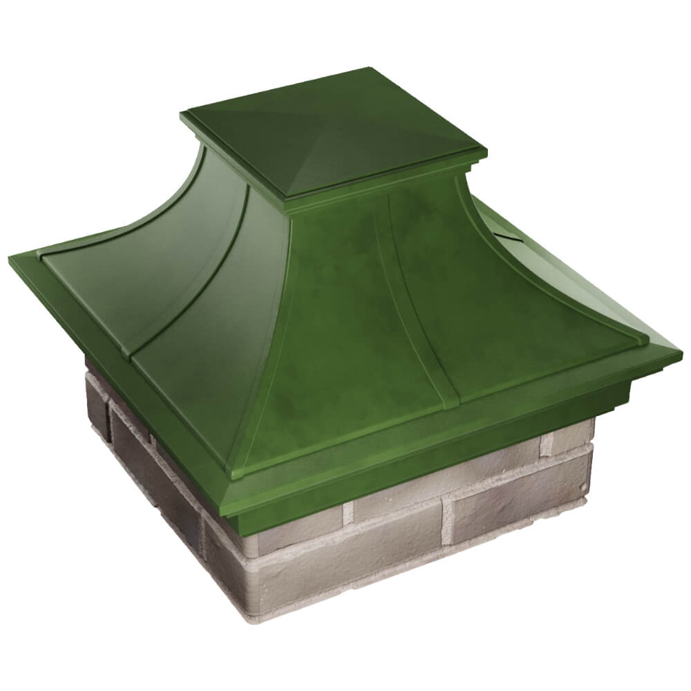 Колпак Zking Монблан Премиум Зеленый на столб 1.5х1.5 кирпича (385х385мм) в Улан-Удэ фото
