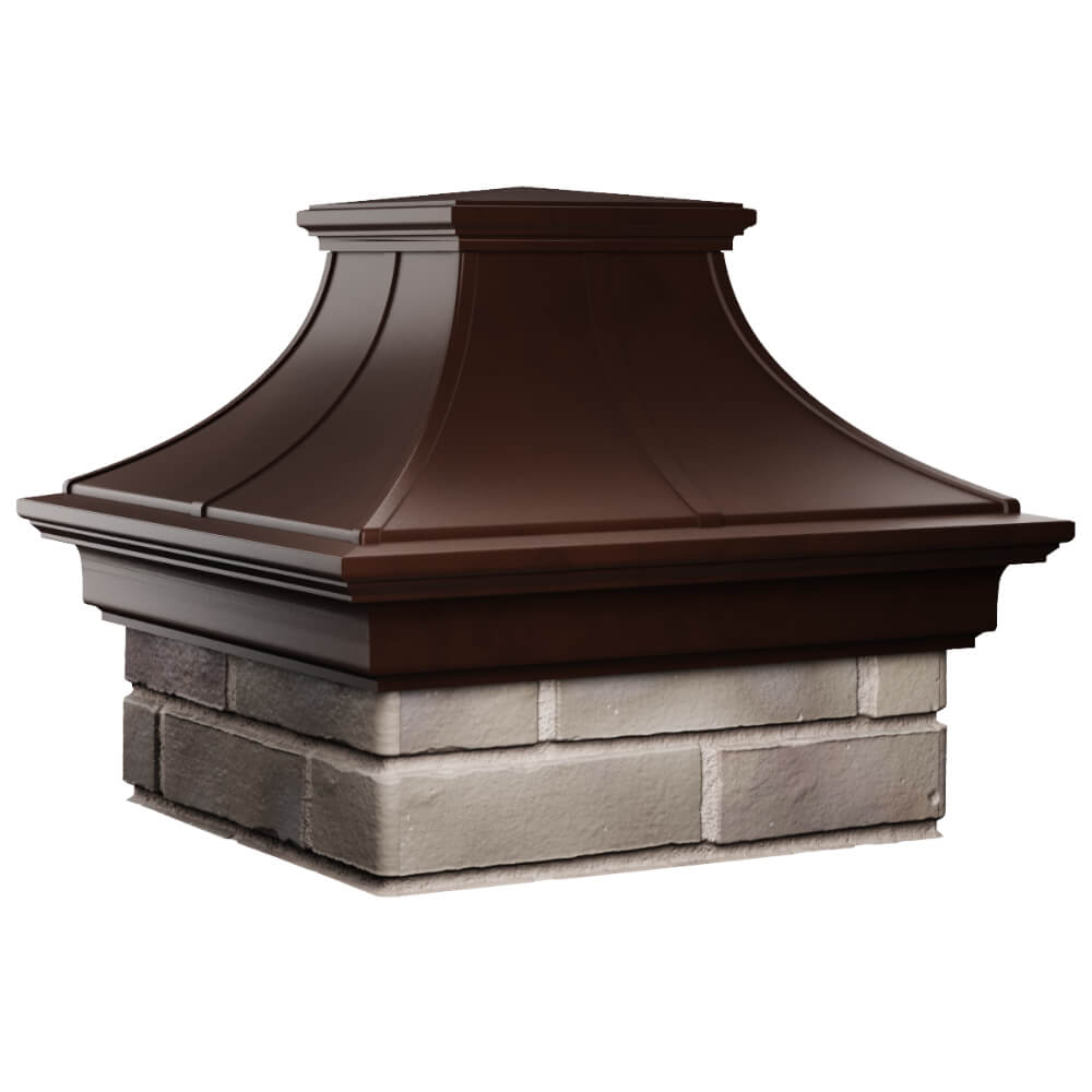 Колпак Zking Монблан Премиум Коричневый на столб 1.5х1.5 кирпича (385х385мм) в Улан-Удэ фото