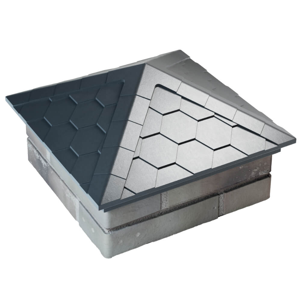 Колпак Zking Эверест Серый на столб 1.5х1.5 кирпича (390х390мм) в Улан-Удэ фото