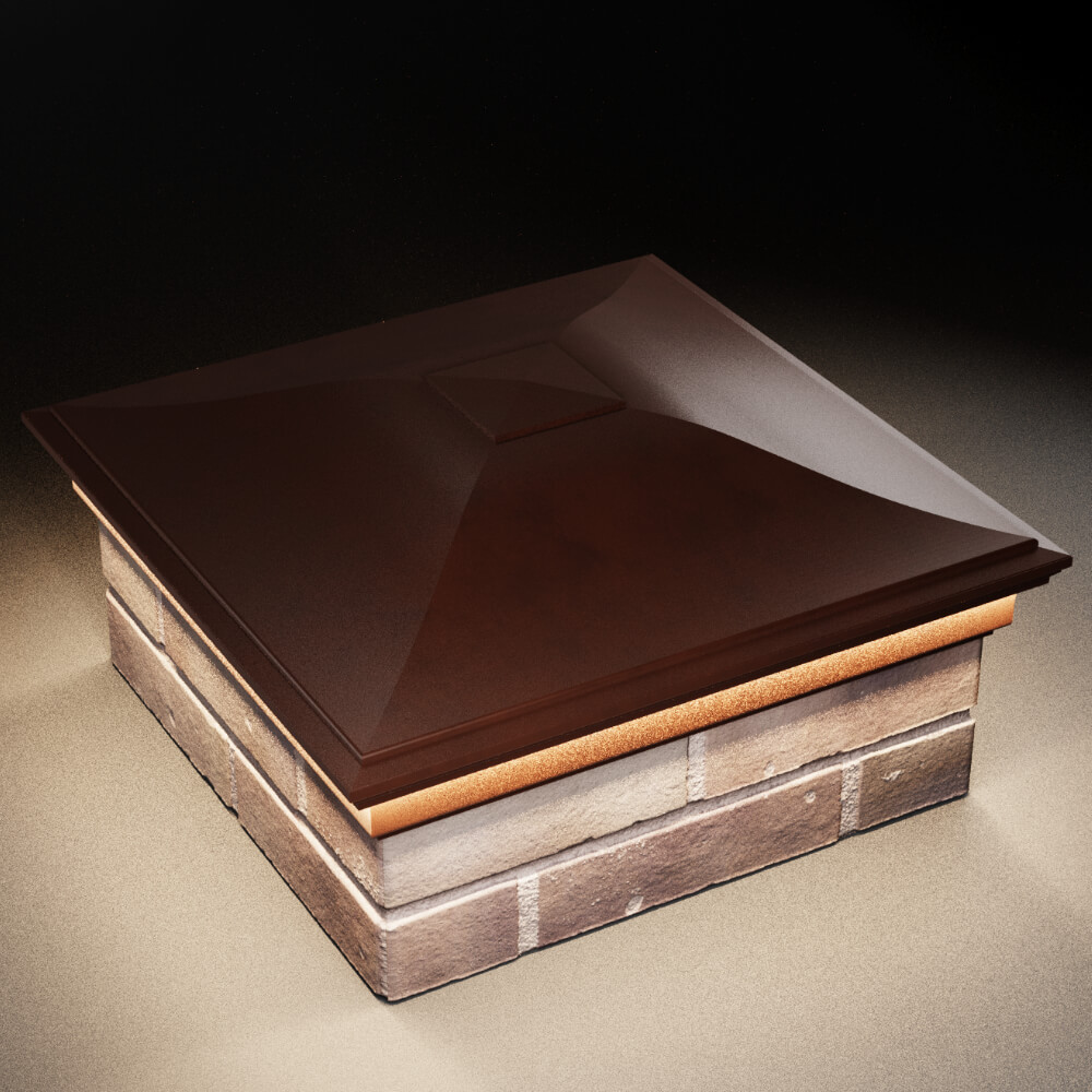 Колпак Zking Монблан Коричневый на столб 2х2 кирпича (515х515мм) c подсветкой в Улан-Удэ фото