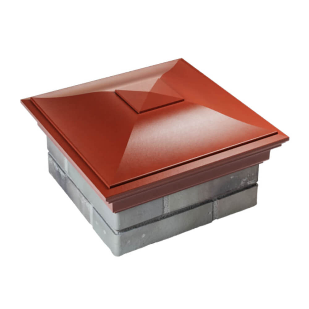 Колпак Zking Монблан Красный на столб 1.5х1.5 еврокирпича 0.7НФ (355х355мм) в Улан-Удэ фото