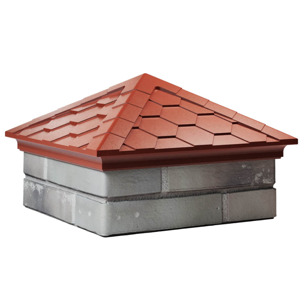 Колпак Zking Эверест Красный на столб 1.5х1.5 кирпича (390х390мм) в Улан-Удэ фото