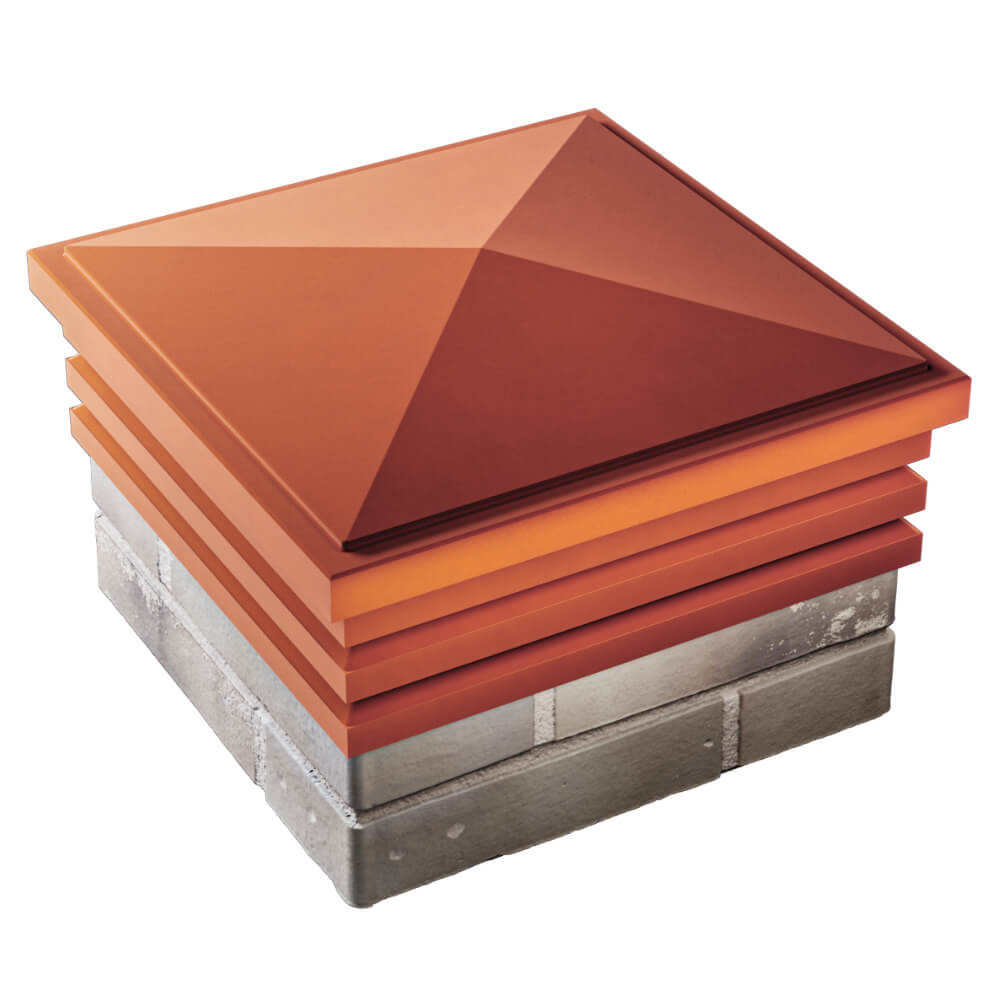 Колпак Zking Бона ХайТек Красный на столб 1.5х1.5 кирпича (385х385мм) в Улан-Удэ фото