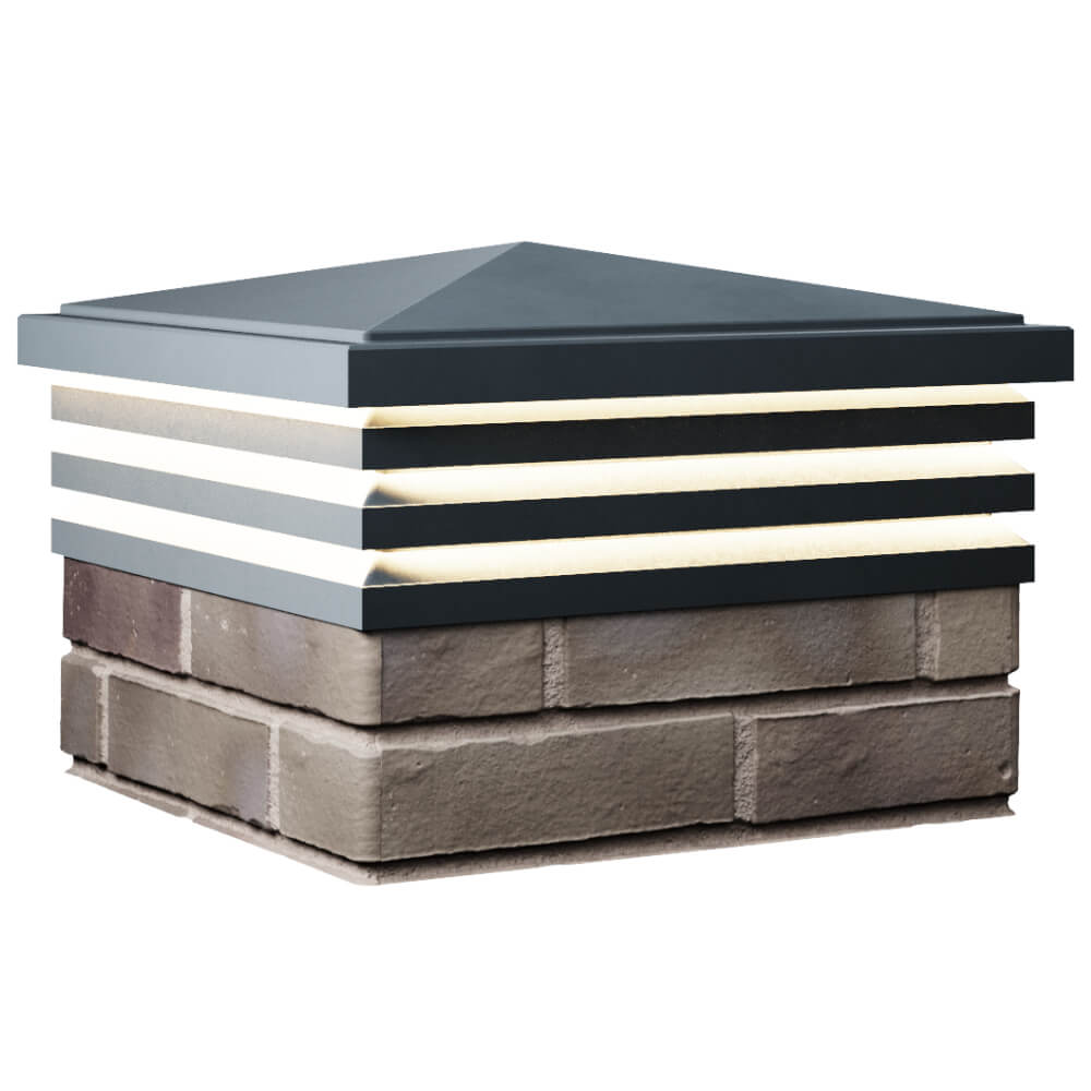 Колпак Zking Бона ХайТек Серый на столб 1.5х1.5 кирпича (385х385мм) с подсветкой в Улан-Удэ фото