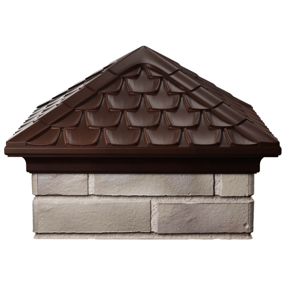 Колпак Zking Эльбрус Коричневый на столб 1.5х1.5 кирпича (385х385мм) Улан-Удэ фото