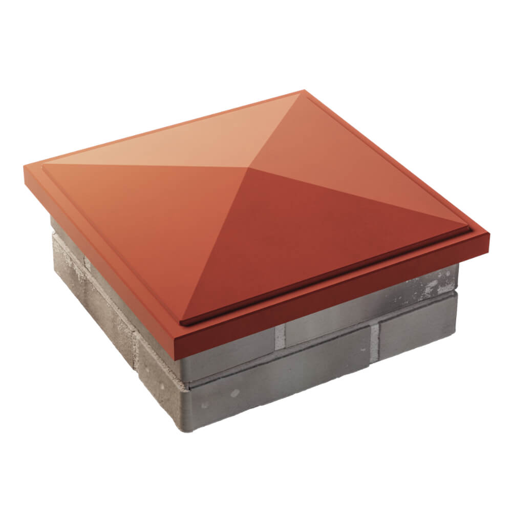 Колпак Zking БонаМоно Красный на столб 1.5х1.5 кирпича (385х385, 400х400мм) в Улан-Удэ фото