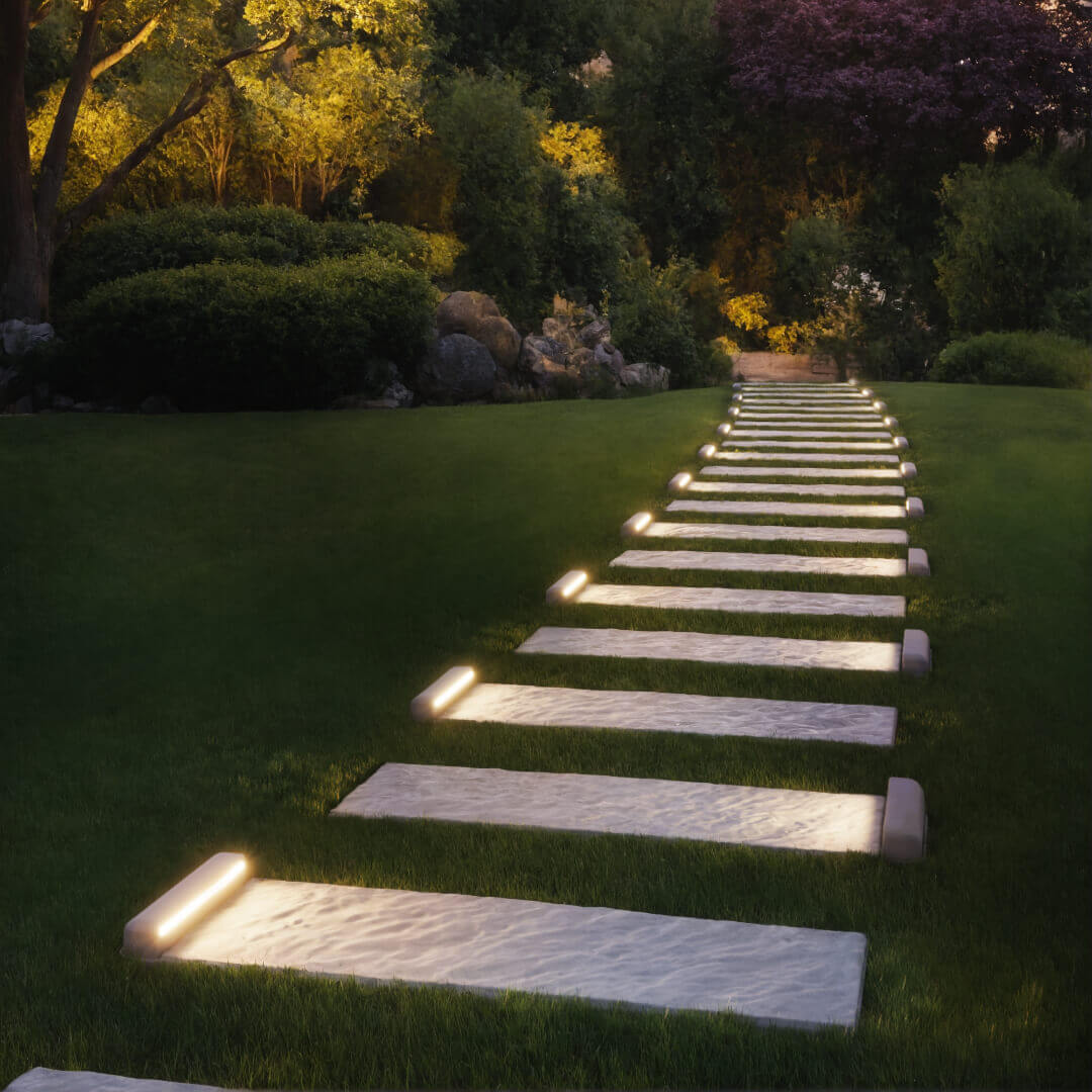 LED Светильник для шаговой плиты STONE Светлая Галька 330х75х98мм в Улан-Удэ фото