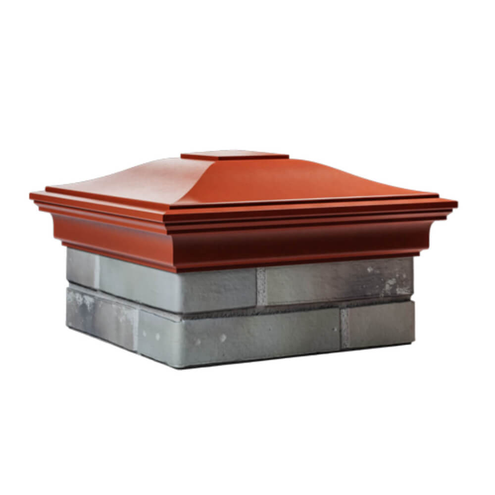 Колпак Zking Монблан Красный на столб 1.5х1.5 еврокирпича 0.7НФ (355х355мм) в Улан-Удэ фото