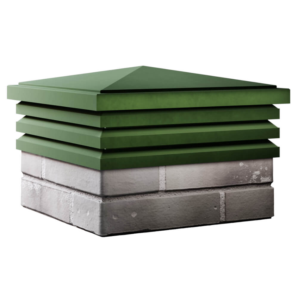 Колпак Zking Бона ХайТек Зеленый на столб 1.5х1.5 кирпича (385х385мм) в Улан-Удэ фото