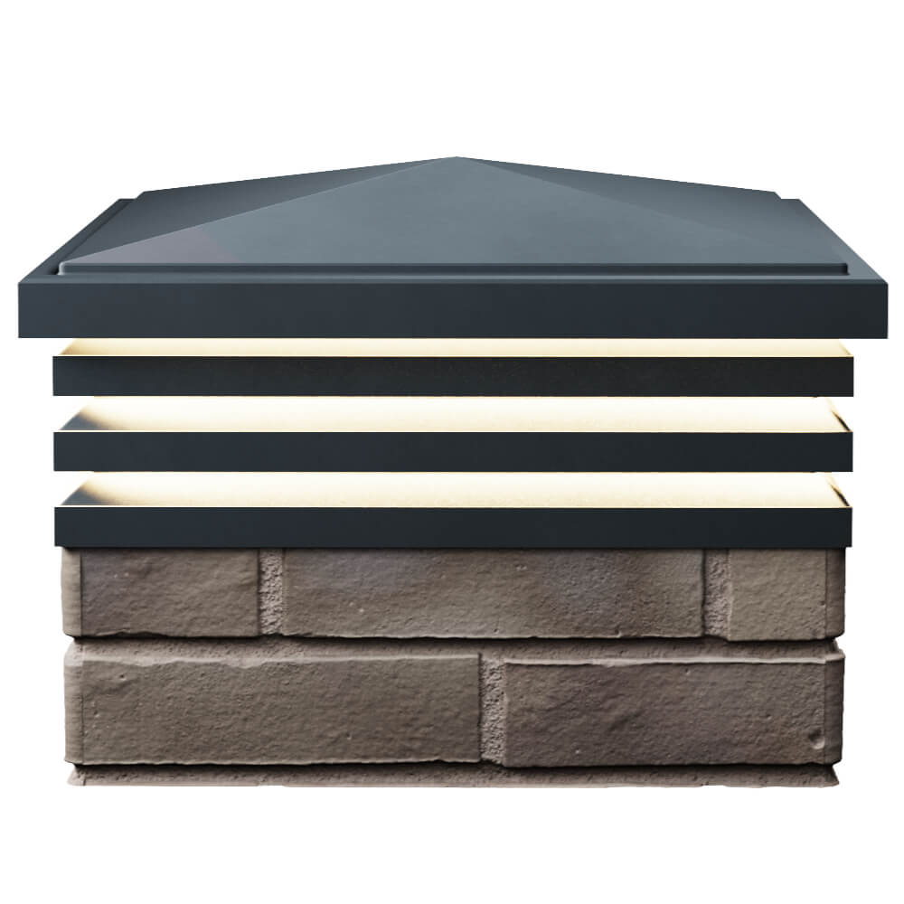 Колпак Zking Бона ХайТек Серый на столб 1.5х1.5 кирпича (385х385мм) с подсветкой в Улан-Удэ фото