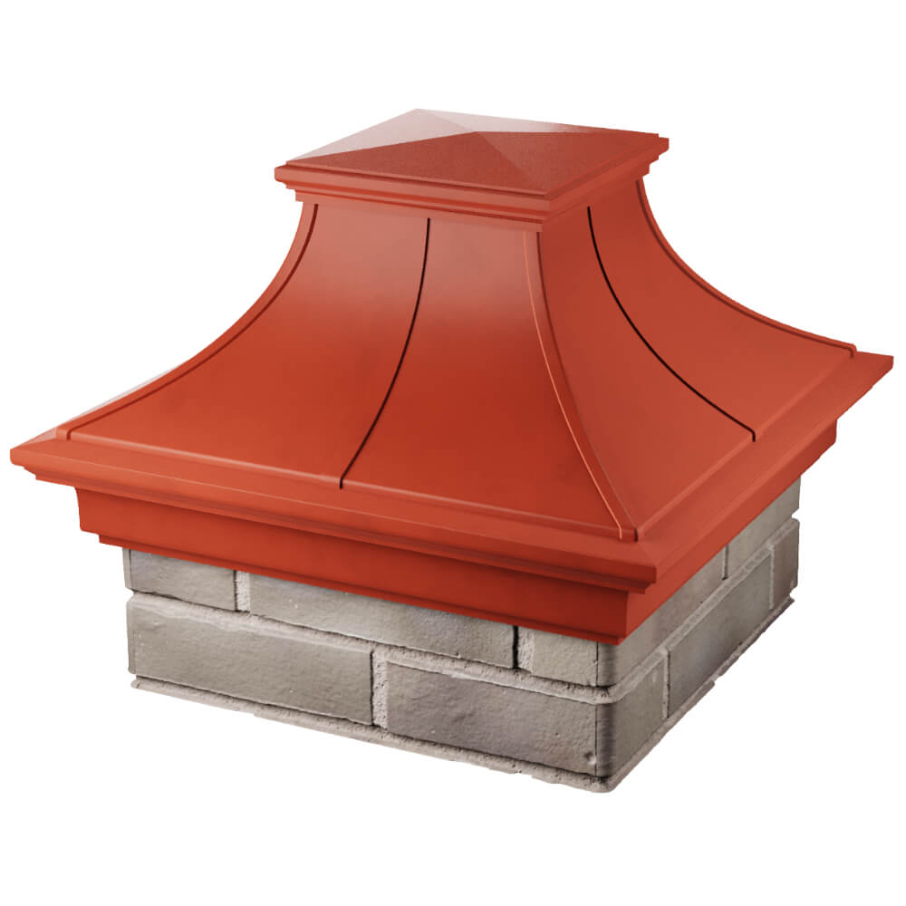 Колпак Zking Монблан Премиум Красный на столб 1.5х1.5 кирпича (385х385мм) в Улан-Удэ фото