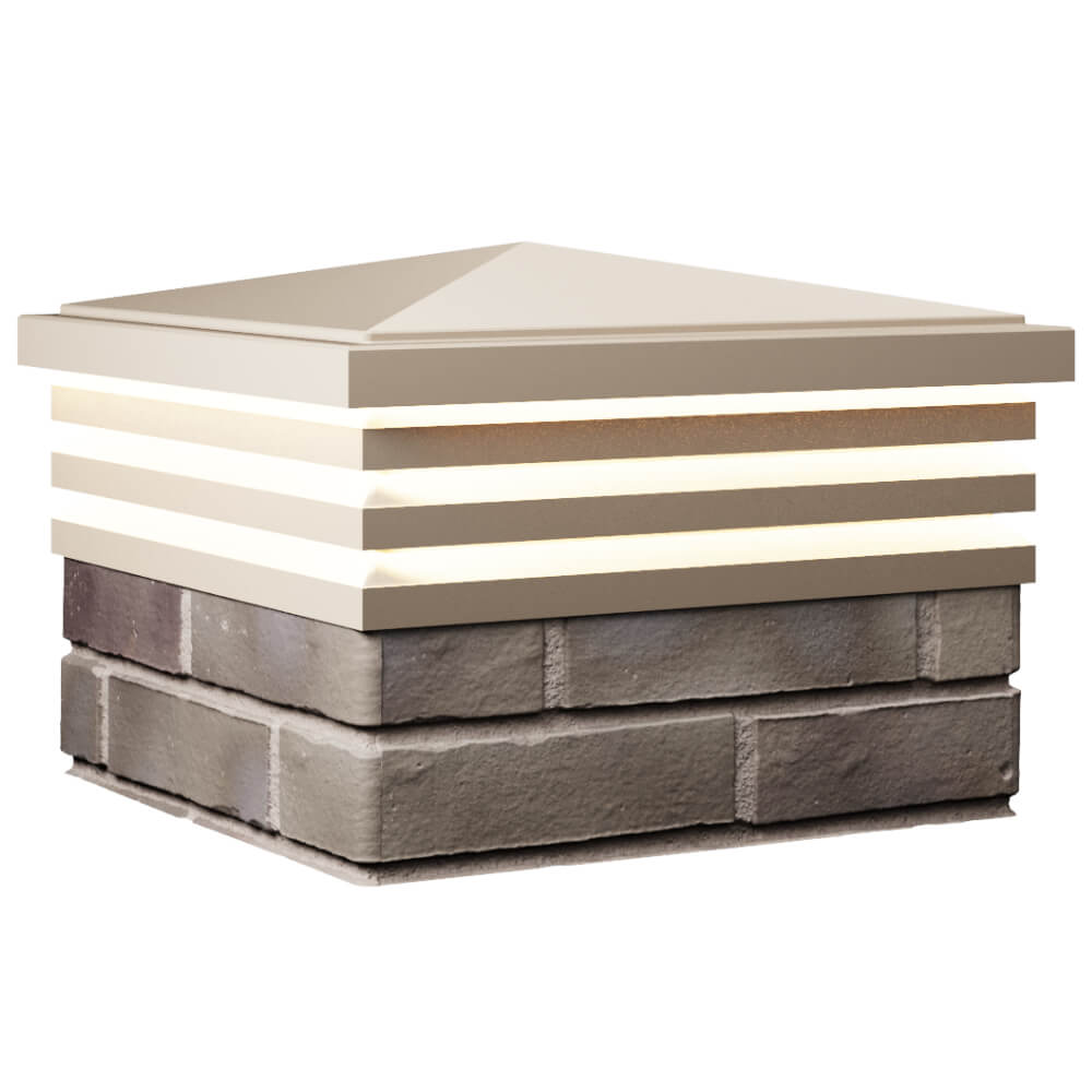 Колпак Zking Бона ХайТек Бежевый на столб 1.5х1.5 кирпича (385х385мм) с подсветкой в Улан-Удэ фото