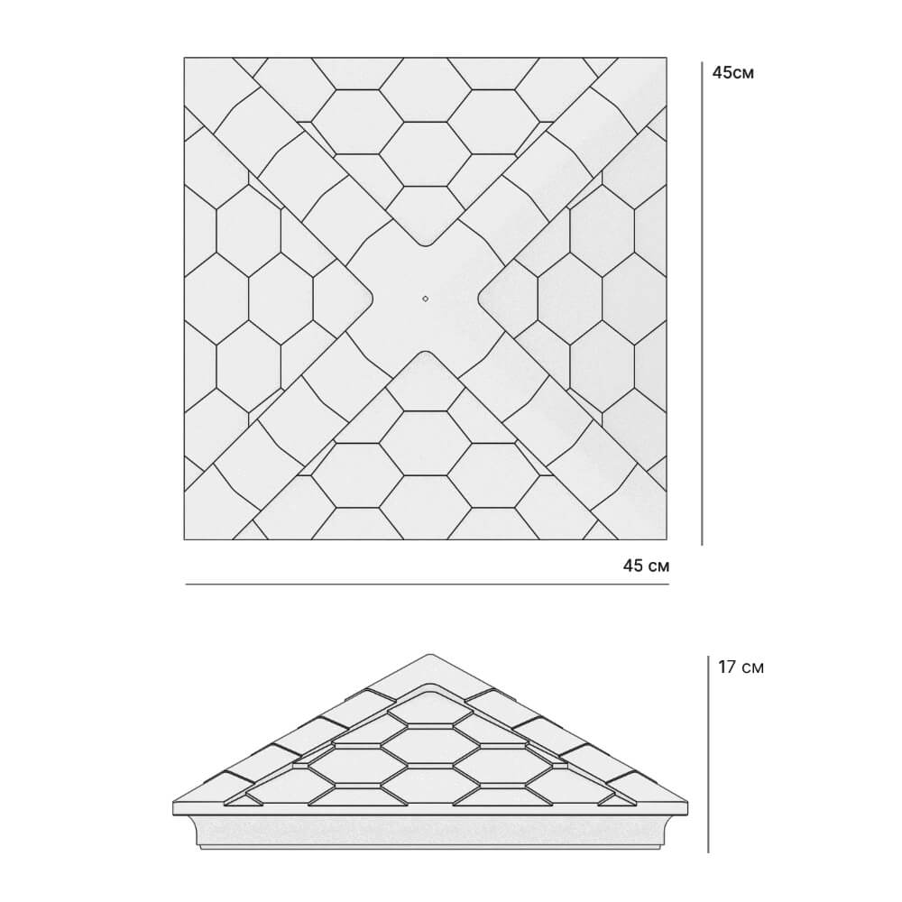 Колпак Zking Эверест Серый на столб 1.5х1.5 кирпича (390х390мм) в Улан-Удэ фото