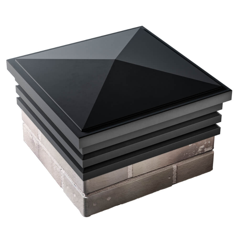 Колпак Zking Бона ХайТек Черный на столб 1.5х1.5 кирпича (385х385мм) в Улан-Удэ фото