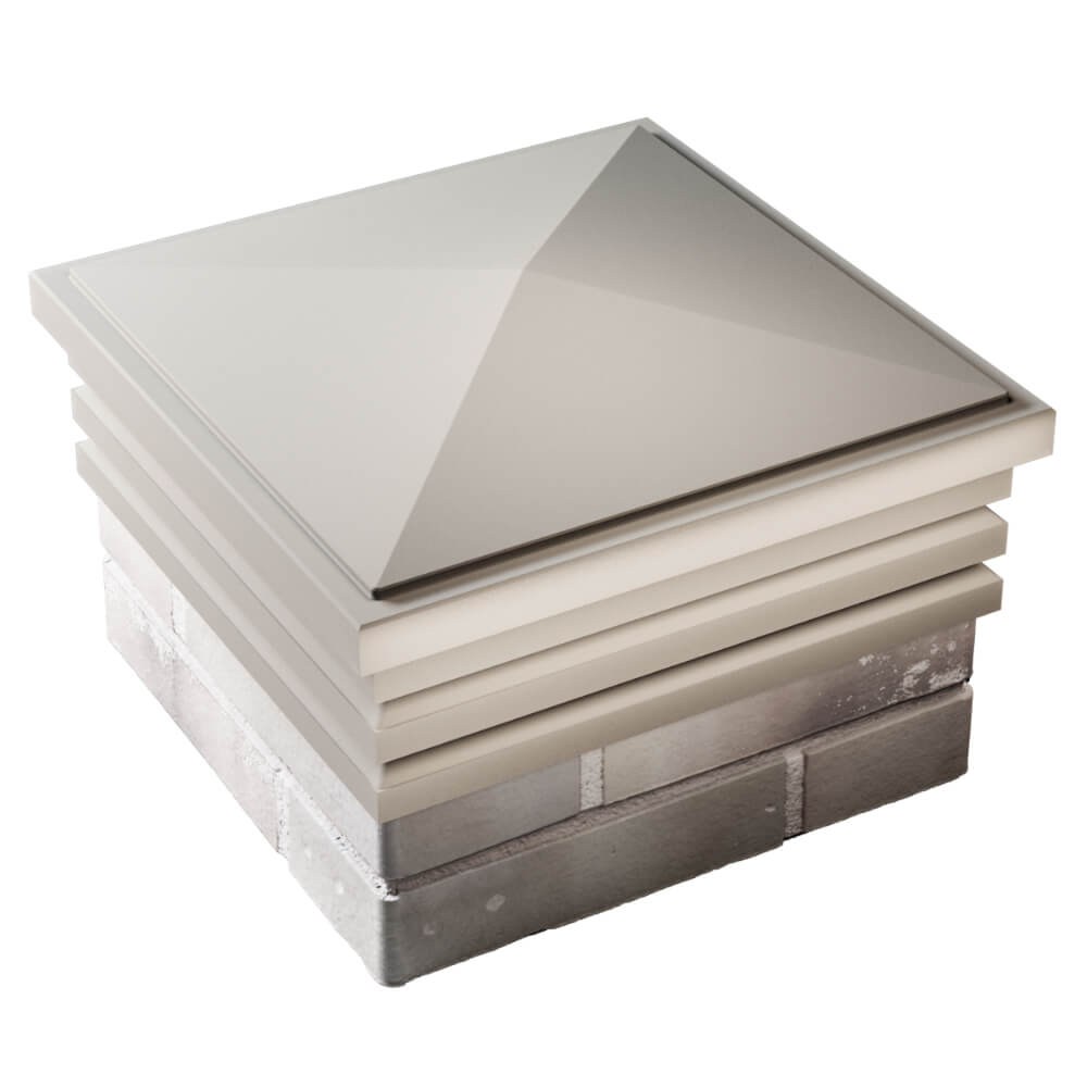 Колпак Zking Бона ХайТек Бежевый на столб 1.5х1.5 кирпича (385х385мм) в Улан-Удэ фото