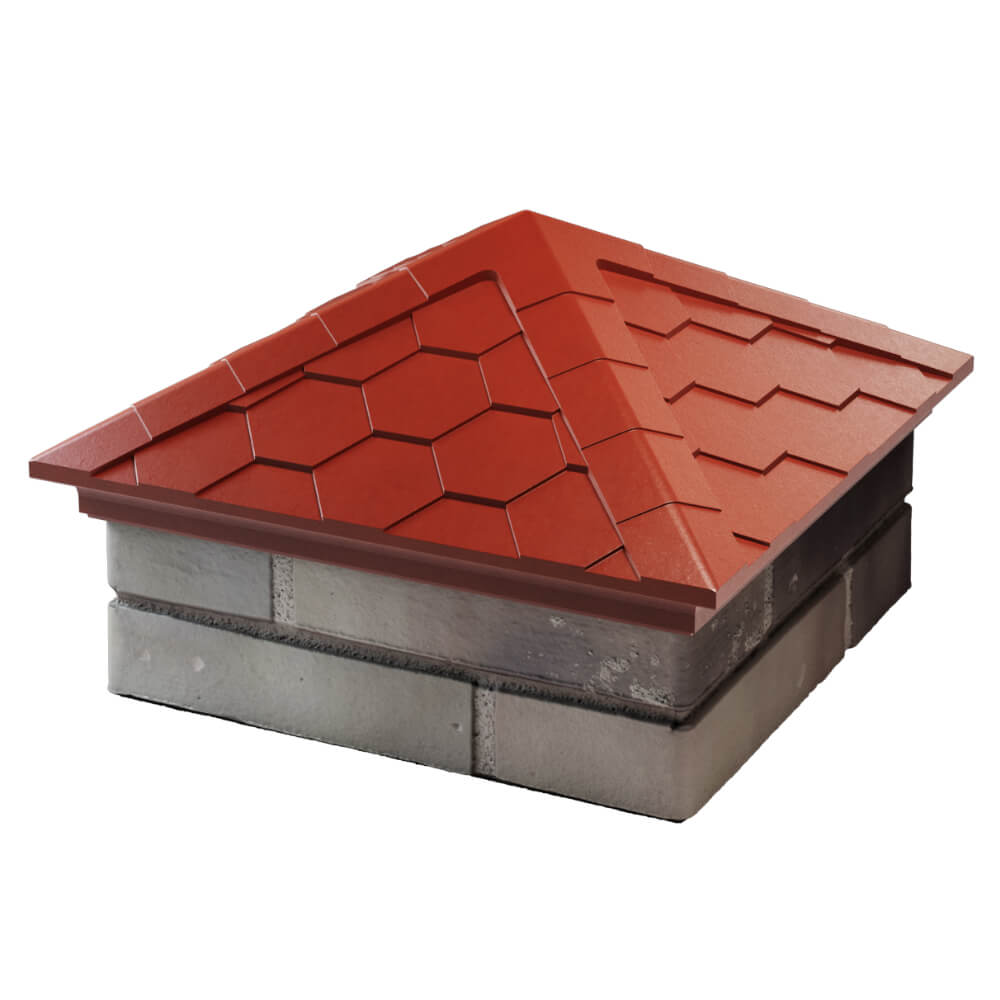 Колпак Zking Эверест Красный на столб 1.5х1.5 кирпича (390х390мм) в Улан-Удэ фото