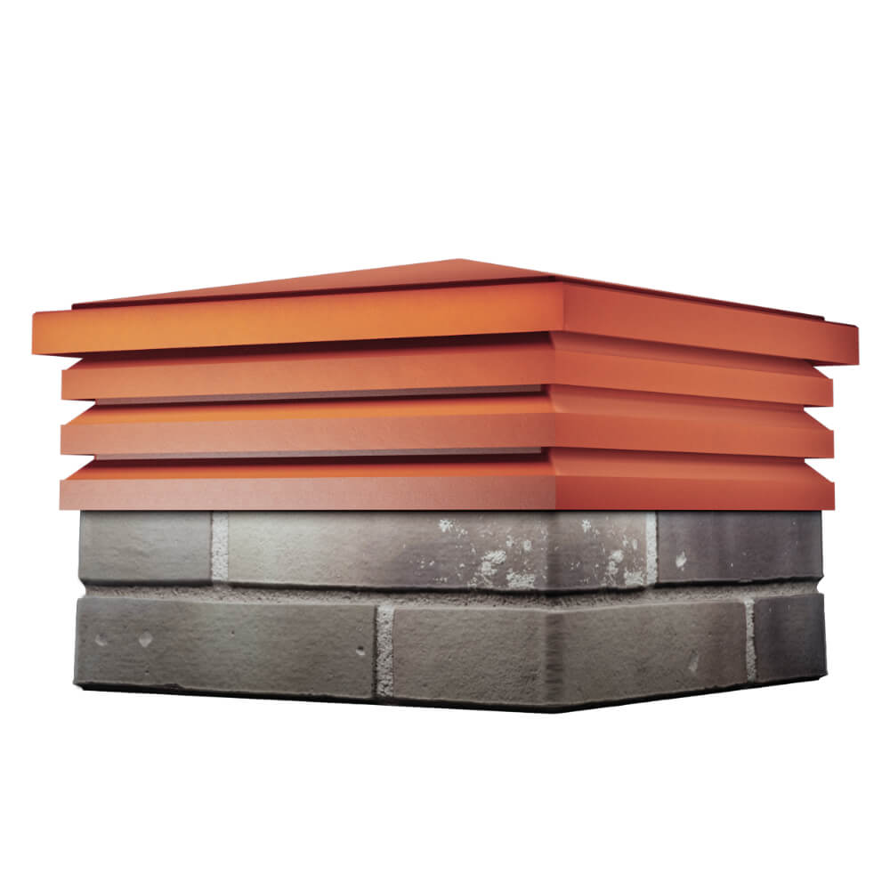 Колпак Zking Бона ХайТек Красный на столб 1.5х1.5 кирпича (385х385мм) в Улан-Удэ фото