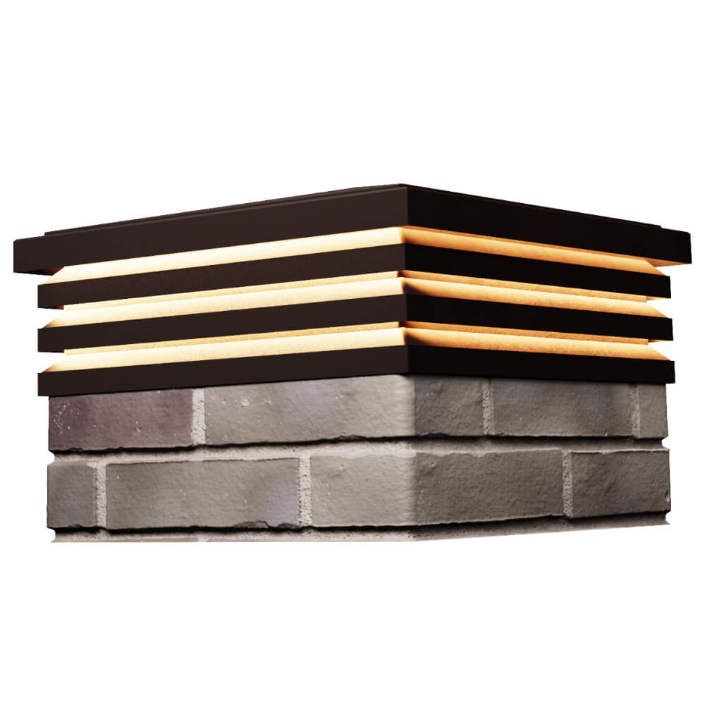 Колпак Zking Бона ХайТек Коричневый на столб 1.5х1.5 кирпича (385х385мм) с подсветкой в Улан-Удэ фото