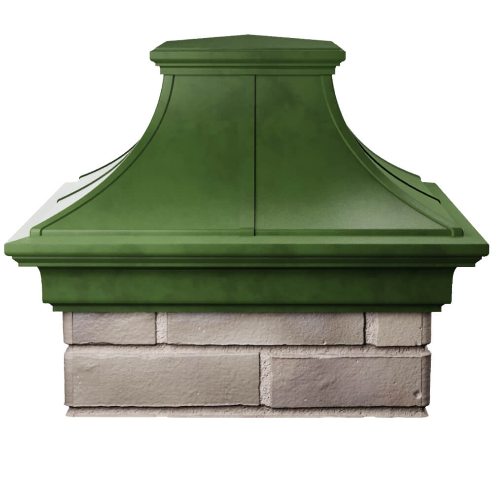 Колпак Zking Монблан Премиум Зеленый на столб 1.5х1.5 кирпича (385х385мм) Улан-Удэ фото