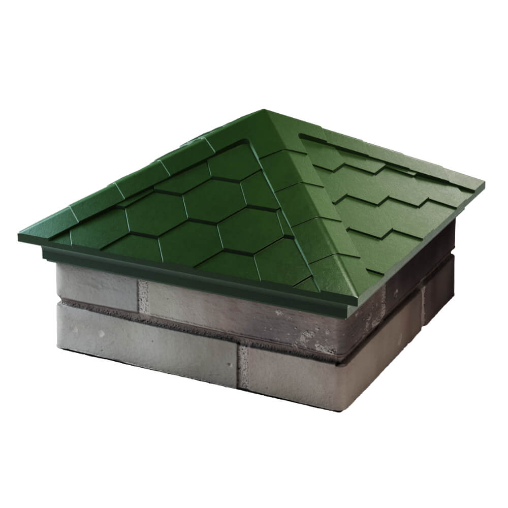 Колпак Zking Эверест Зеленый на столб 1.5х1.5 кирпича (390х390мм) в Улан-Удэ фото