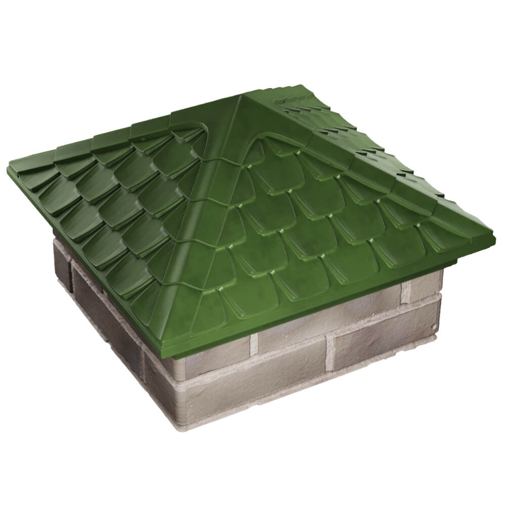 Колпак Zking Эльбрус Зеленый на столб 1.5х1.5 кирпича (385х385мм) в Улан-Удэ фото