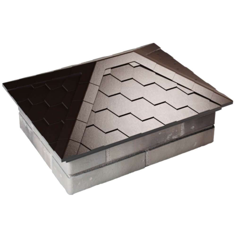 Колпак Zking Эверест Коричневый на столб 2х1.5 кирпича (520х390мм) Улан-Удэ фото