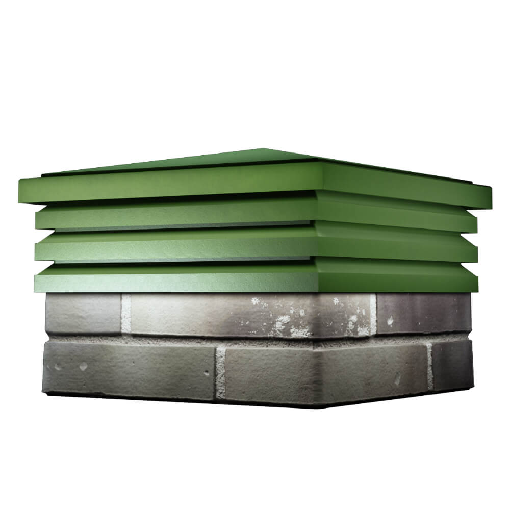 Колпак Zking Бона ХайТек Зеленый на столб 1.5х1.5 кирпича (385х385мм) в Улан-Удэ фото